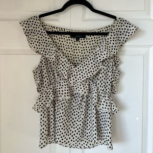 Black and White Polka Dot Top